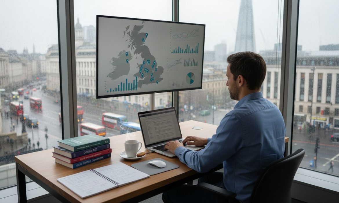 SEO consultant in London office working