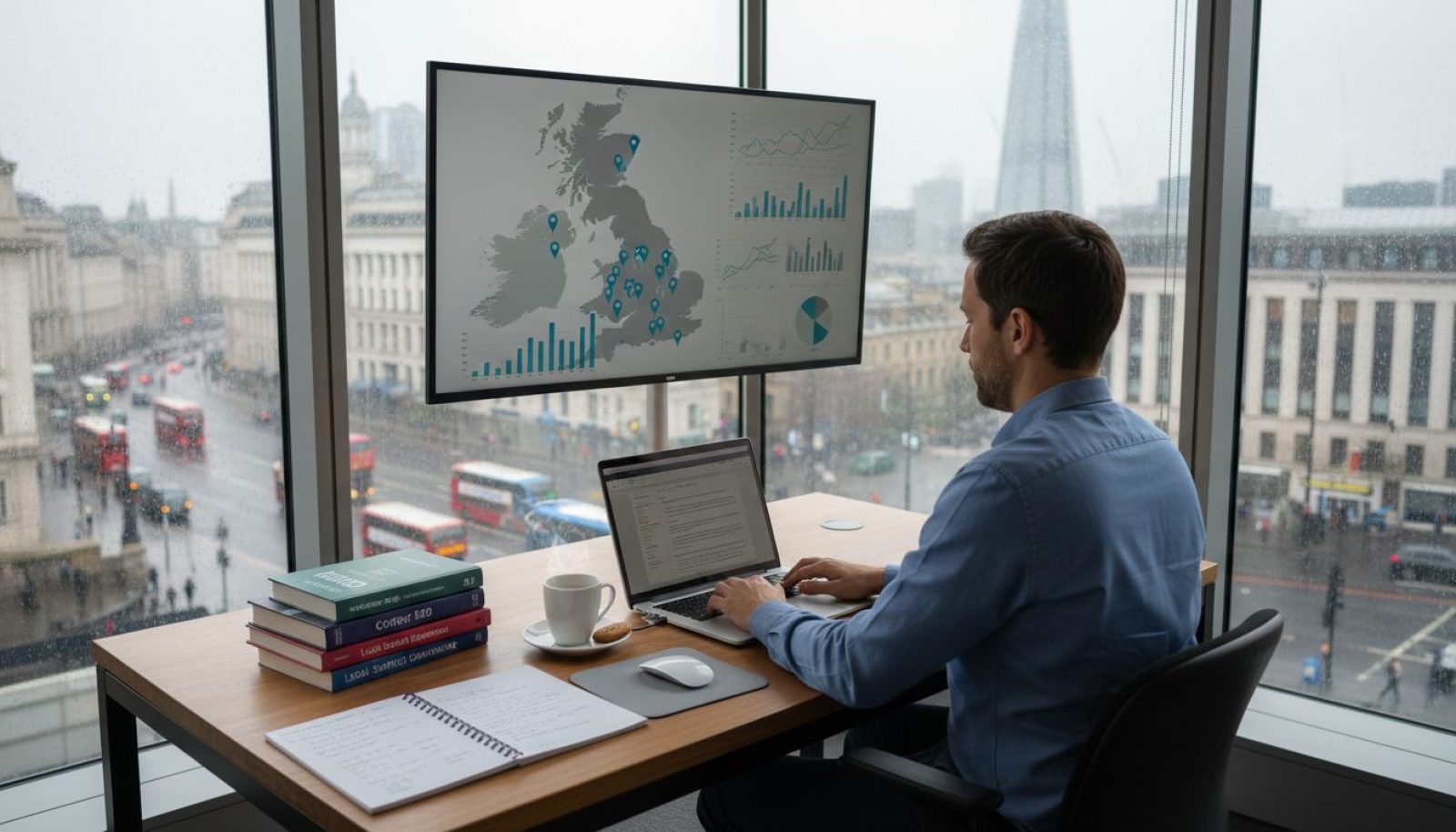 SEO consultant in London office working