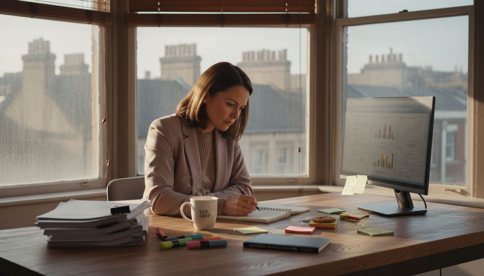 Business owner reviewing website conversion metrics