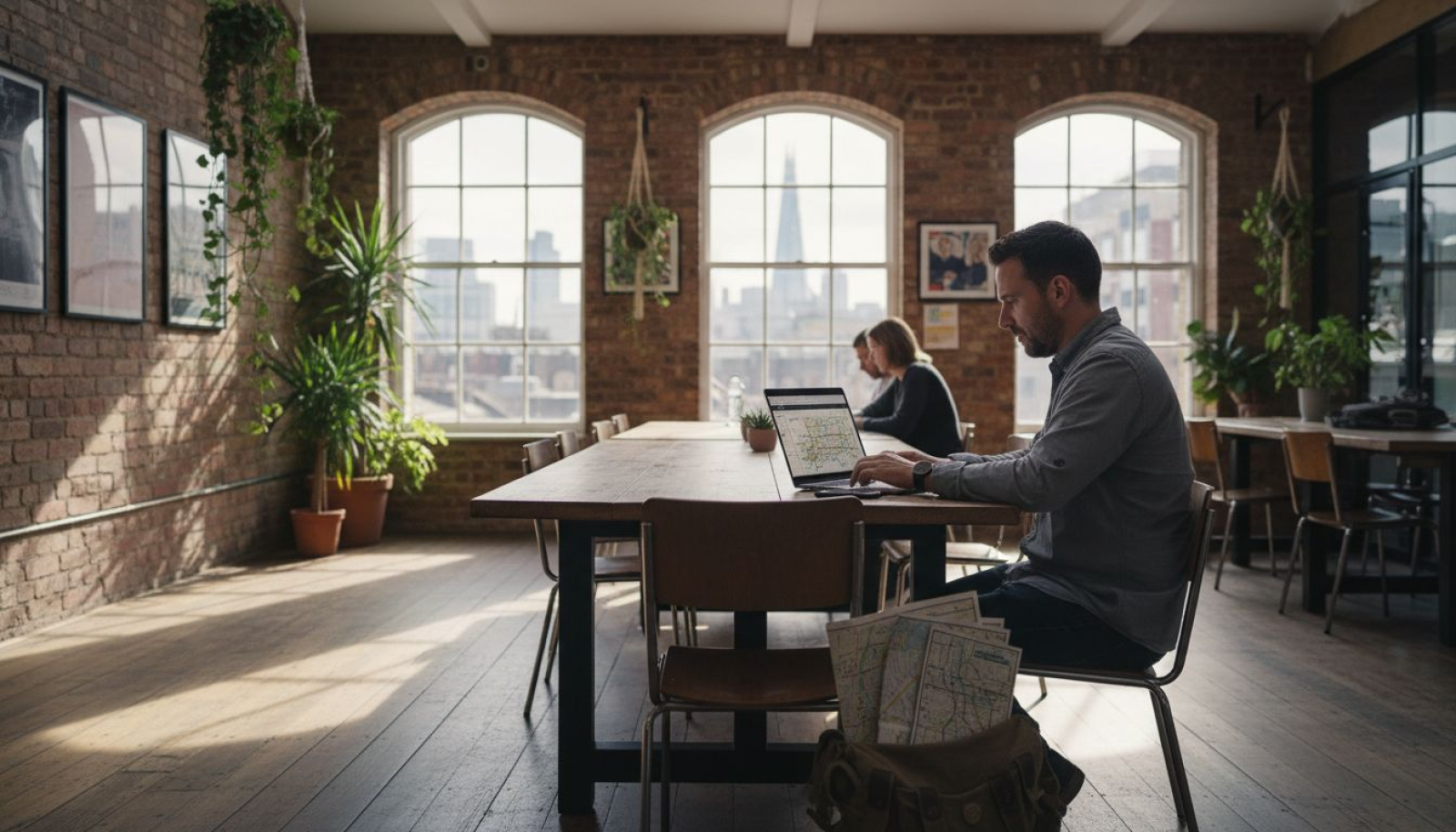 SEO specialist working in London coworking space