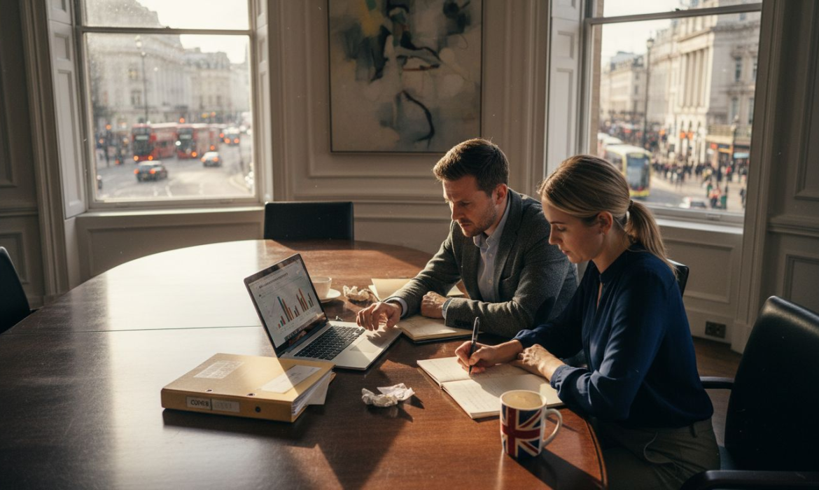 UK marketing team working in city office