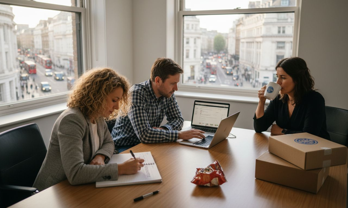 eCommerce team strategy meeting in city office