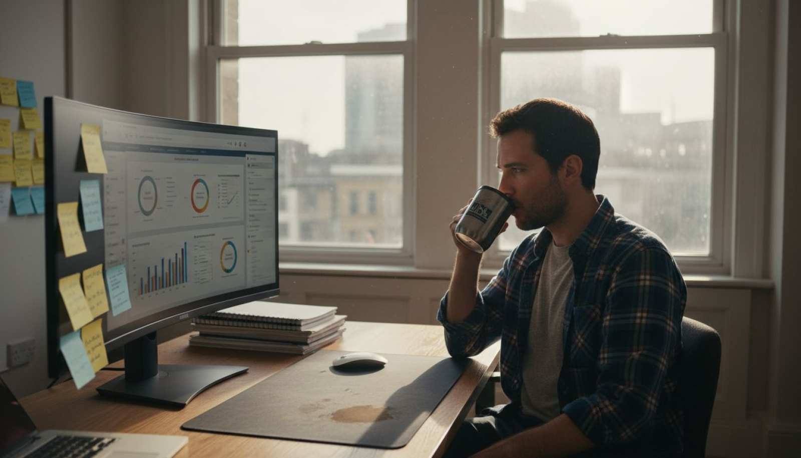 Marketing analyst tracking SEO website traffic