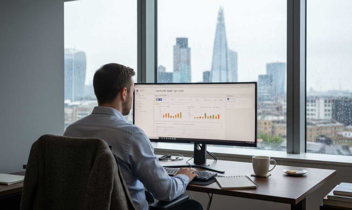 SEO consultant working in London office