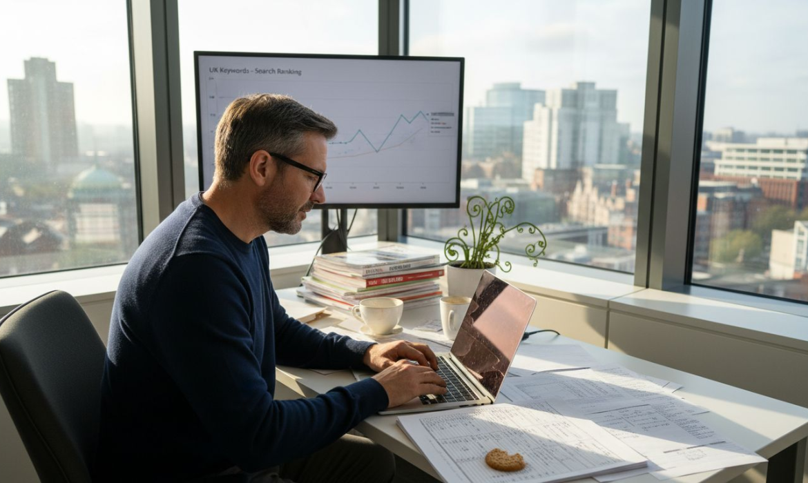 SEO specialist working in UK office